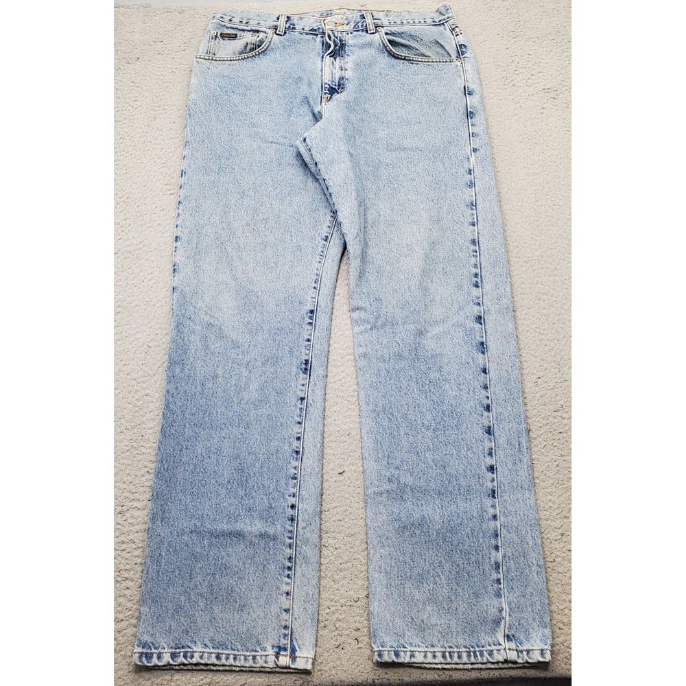 Calvin Klein Jeans Mens 36 Blue Denim Light Wash Streetwear Grunge Straight Leg